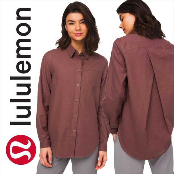 lululemon athletica Tops - Lululemon Full Day Ahead Relaxed Fit Shirt Sz 6 Purple p2p-19”